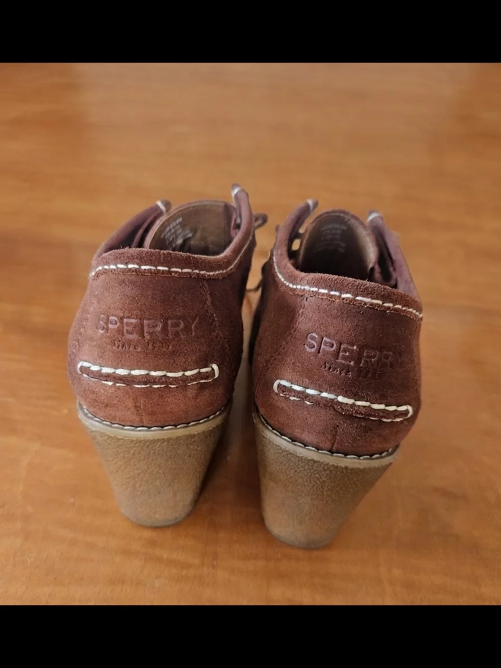 Sperry Stella Keel brown suede wedge bootie